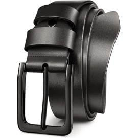 Casual Men's Black Dress Belt – 1.5" Genuine Leather Casual & Formal Belt