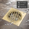 WDONAY 4 Inch Square Shower Drain, Brass Floor Drain Cover,