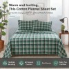 Woolrich Green Plaid Cotton Flannel King Sheet Set Soft Cozy