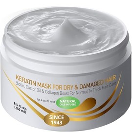 Keratin Dry  Damaged Deep Conditioner Mask - Thick Coarse Hair Care - Keratin Protein  Argan Oil Complex - Long Lasting Conditioning Repair           