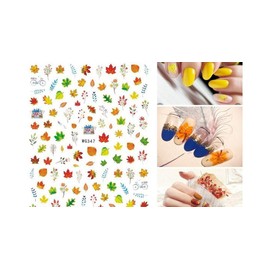 Autumn Leaf Nail Decal Sticker Turkey Thanksgiving Pumpkin Maple Fruit Stickers Wg347 Nail Wraps Stickers Manicure Supplies for Women Nails Full Long Lasting Easy Apply and Remove