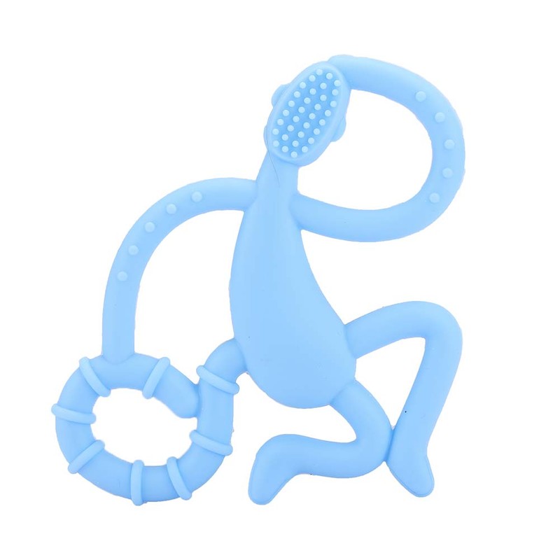 4pcs Cute Monkey Shaped Cartoon Silicone Soft Elastic Baby Teether