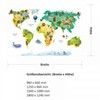 202 Wall Tattoo World Map with Animals Children's Room Wall