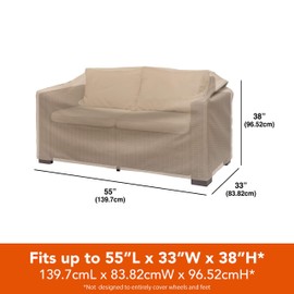 Modern Leisure Basics Patio Loveseat Cover, 55"L x 33"W x 38"H, Khaki