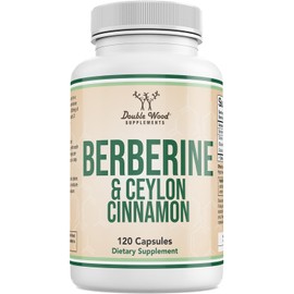 Berberine with Ceylon Cinnamon - 120 Capsules for Metabolism and Metabolic Health, Third Party Tested, Vegan Safe, Non-GMO, Gluten Free by Double Wood