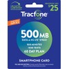 Tracfone $25 500 Min, 1000 text, 500MB Data 60–Day Plan