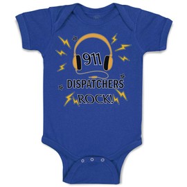 Cute Rascals Baby Bodysuit 911 Dispatchers Rock! Boy & Girl Baby Clothes Funny Cotton Royal Blue Design Only 6 Months