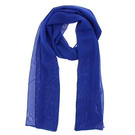 WESTEND CHOICE Ladies Chiffon Scarves Women Plain Neck Scarf Soft Headwrap Girls Headscarf Sheer Wrap women's scarves & wraps 150x45 cm (Royal blue)