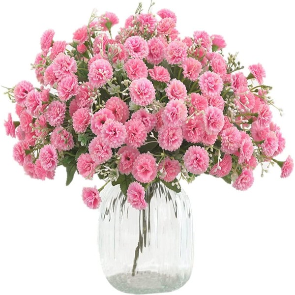 TBUY ROSE 5 Pack Artificial Flowers Bulk Small Carnation Fake
