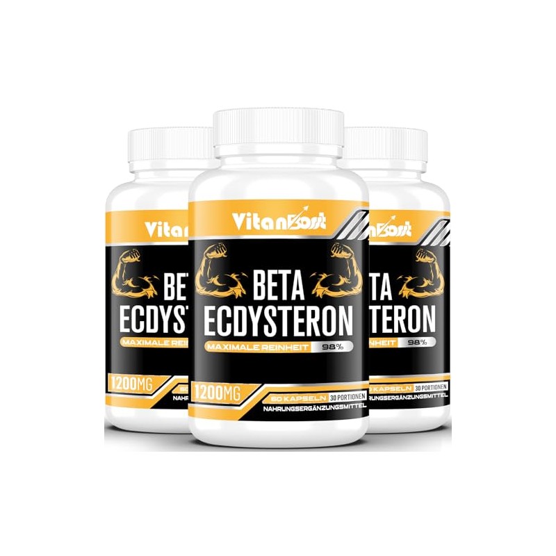 Beta-Ecdysterone Supplement 1200 mg | 98% Maximum Purity (Pack of