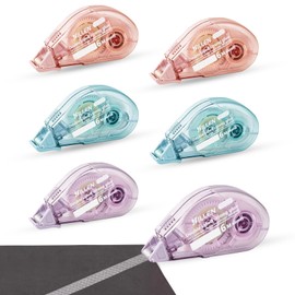 ZUOQIANG 6 Pcs Glue Tape Roller,6mm x 6mDouble Sided Tape Dispenser, Scrapbook Tape Transparent Scrapbook Accessories for DIY Crafting Gift Wrapping Envelope Sealing (Pink,Purple,Blue)