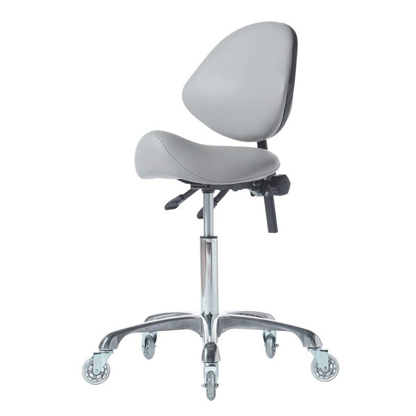 FRNIAMC Hydraulic Saddle Rolling Adjustable, Heavy-Duty (450 lbs) Stool Chair for Beauty Salon Massage Dental Clinic Home Office Use(Grey)