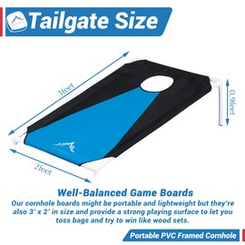 Himal Portable PVC Framed Cornhole Game Set with 8 Bean Bags and Carrying Bag (Blue-Red,3 x 2-feet)