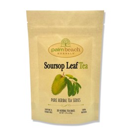 Soursop Leaf Tea - Pure Herbal Tea Series by Palm Beach Herbals (30 Tea Bags) 100% Natural