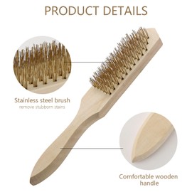 MetallbüRste Mit Holzgriff 6-teilig, Mit Holzgriff MessingbüRste, 2 GrößEn DrahtbüRste, Robust StahlbüRste, Hand Drahtbürste, Messing DrahtbüRste von Rost, Farbe und SchweißSchlacke