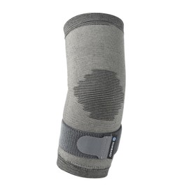 Rehband QD Elbow Brace, Knitted Elbow Support, Elbow Stabilisation, Colour: Grey, Size: S/M