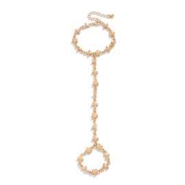 TTPSRY Women's Bracelets Boho Slave Bracelet Ring Link Bracelet Gold Finger Chain Thin Minimalist Handlet Bracelet Jewelry for Girls