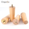 CtopoGo Wooden Solid Wood Round Furniture Legs 6 Inch Set
