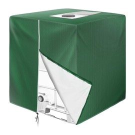 Skyrun IBC Tote Cover, Outdoor Water Tank Covers Waterproof, 275 Gallon for 420D 1000L Garden Water Tank and Rain Barrel (Green)