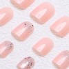 24 Pcs Square Shaped Press on Nails Extra Short Length