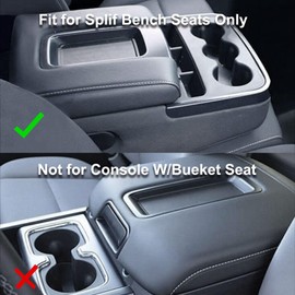 SecosAutoparts Dark Gray Center Console Lid Armrest Cover Leather Replacement Compatible with Chevy Silverado 2014-2018 Compatible with GMC Sierra 2014 2015 2016 2017 2018 Only Leather Part