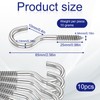 10 Pack 304 Stainless Steel Screw Eyes, 2-1/2 Inch Heavy
