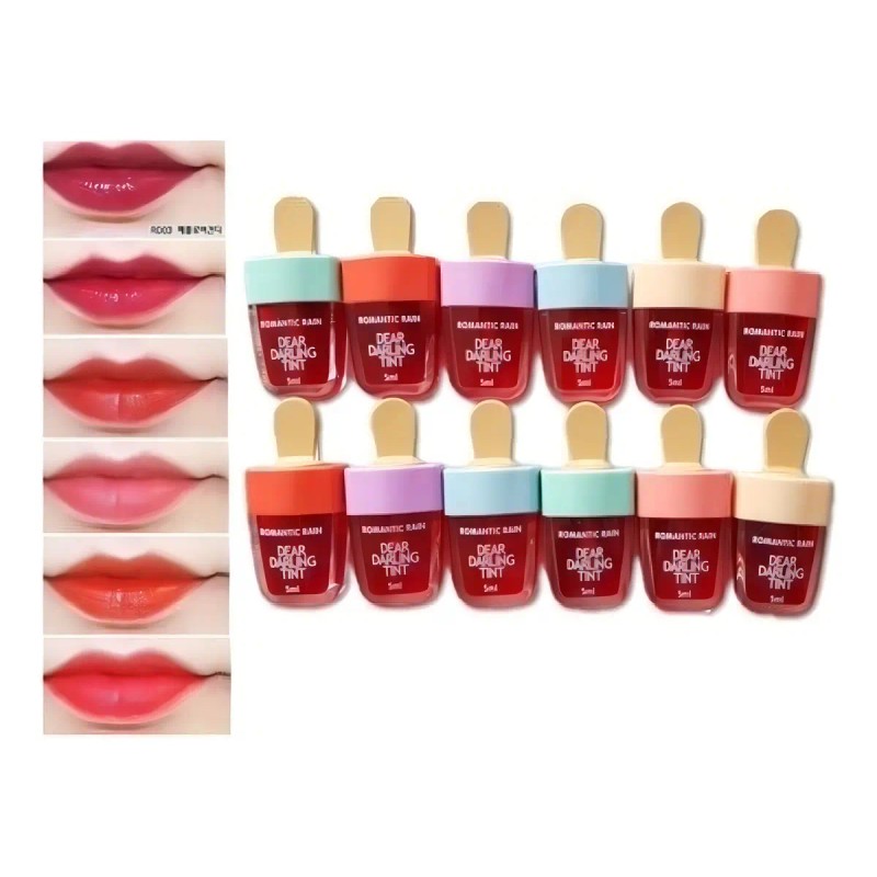 2 Tintas Labial Forma De Paleta Coreanas 12 Piezas