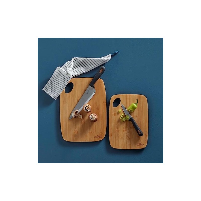Karaca Karya Bamboo Chopping Board Set, 2 Piece, Kitchen Cutting