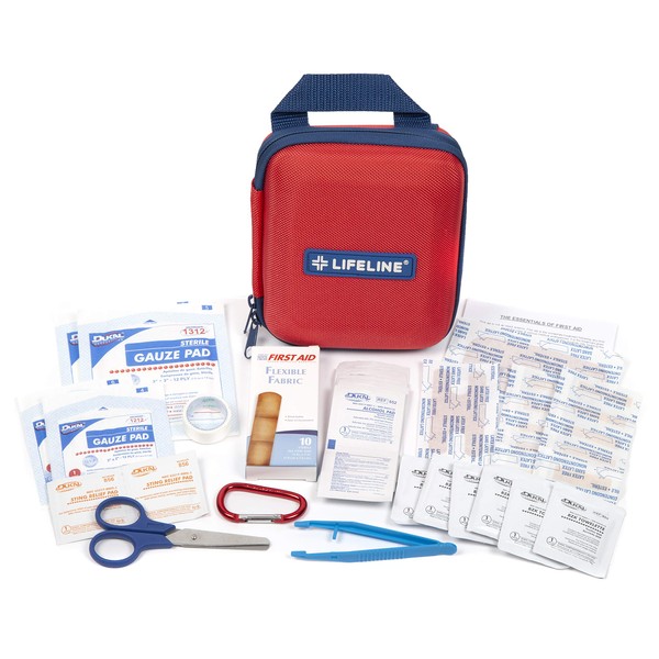 Lifeline 53 Piece First Aid Emergency Kit - Small and Compact Size - Ideal for camping, sporting events, hiking, cycling, car as well as home, school and office