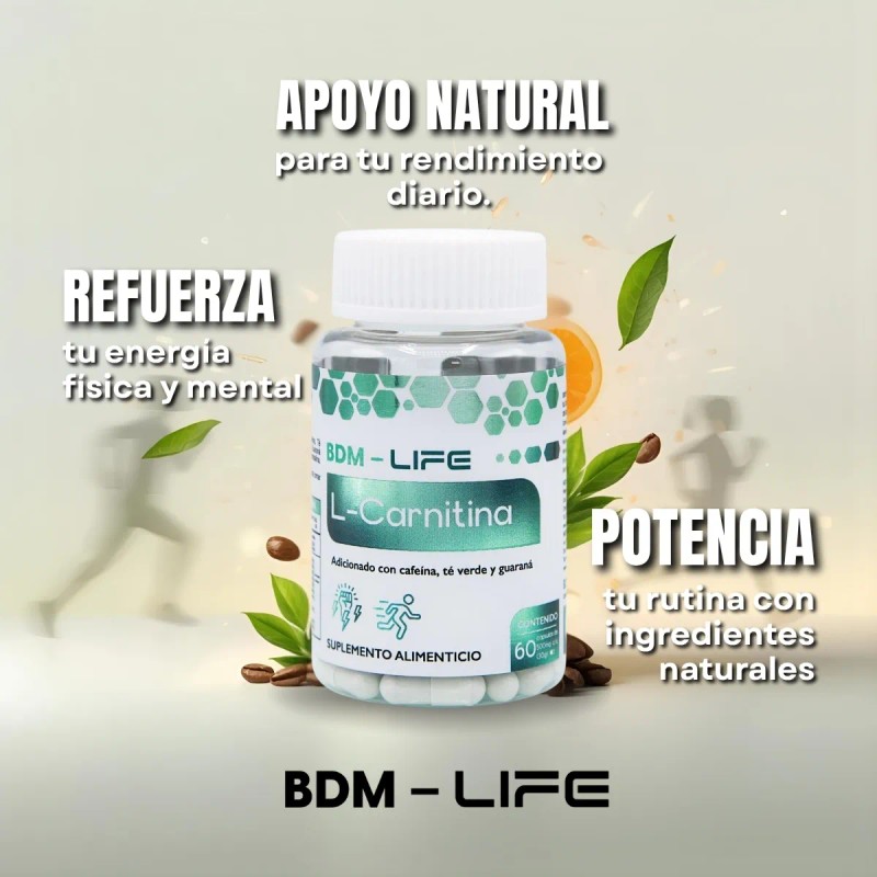 BDM-LIFE L-Carnitina Cpsulas con Cafena T Verde Guaran Sin Sabor