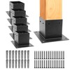 Zlinke 6 PCS Metal 4×4 Post Base,Inner Size 3.5"x3.5" Post