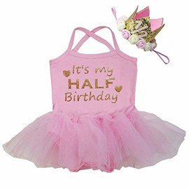 Kirei Sui Baby Tulle Tutu Bodysuit 1/2 Crown Headband L Pink