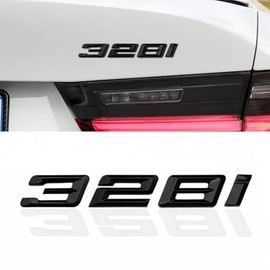 Car Emblem Compatible with 328i Gloss Black Trunk lid Rear Emblem Badge Excellent ABS Material