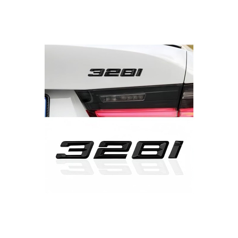 Car Emblem Compatible with 328i Gloss Black Trunk lid Rear