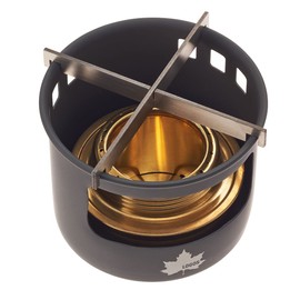 LOGOS 83010022 Alcohol Burner & Sorocamado Set, Black, Approx. Diameter 3.9 x Height 3.1 inches (10 cm) x Height 3.1 inches (8 cm)