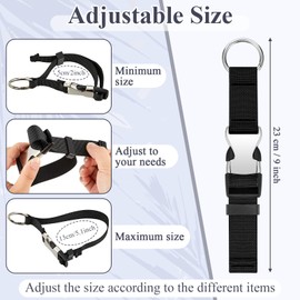 Amylove 3 Pcs Add a Bag Luggage Straps Jacket Gripper Heavy Duty Luggage Straps for Travel Belt Luggage with Buckle Adjustable Carry on Luggage Accessories (Black)
