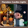 Flameless Candles Lights, Set of 2 6"x3" Pine Bark Flickering