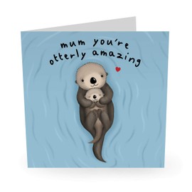 Central 23 - Funny Birthday Cards for Mom - 'Mum You're Otterly Amazing' - Mom Birthday Cards from Daughter - Cute Design - Comes with Fun Stickers