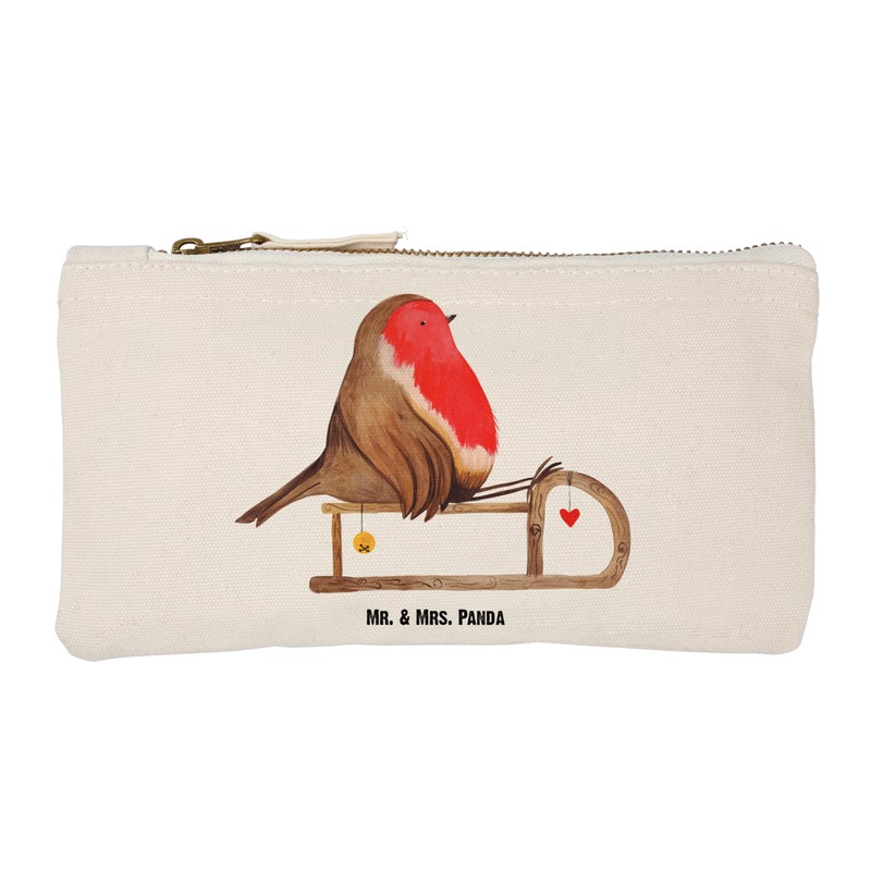 Mr. & Mrs. Panda Robin Sleigh Make-Up Bag, White, Hand