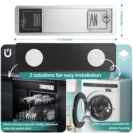 GeeRic Dishwasher Magnet Clean Dirty Sign, Scratch Magnetic Silver Indicator Sign with Clean or Dirty for Dishwasher and Kitchen Organization