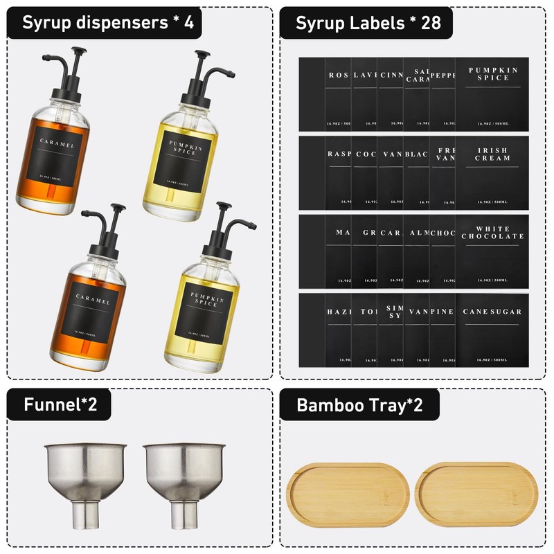 Coffee Syrup Dispenser for Coffee Bar, Coffee Syrup Pump Dispenser,
