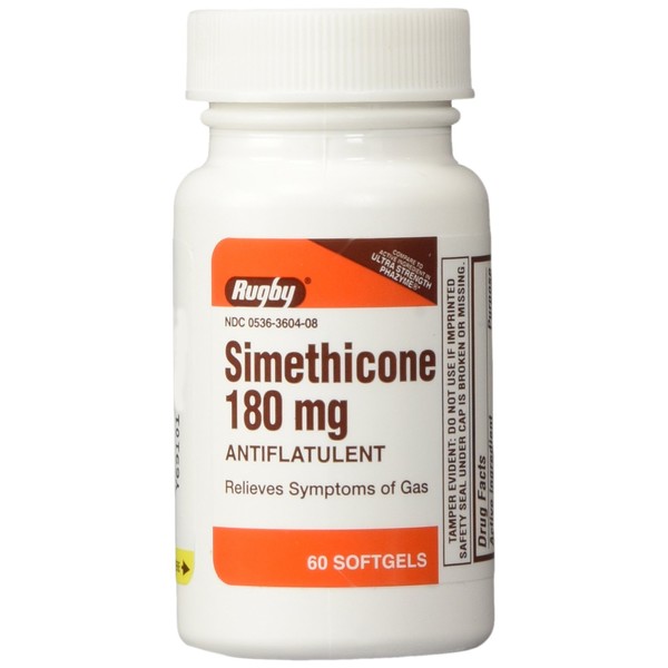 Simethicone 180mg Softgels Anti-Gas Generic for Phazyme Ultra Strength 60 Gelcaps per Bottle Pack of 2 Total 120 Gelcaps