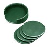 DACASSO Dark Green Leather Coaster Set - Luxury Dark Green