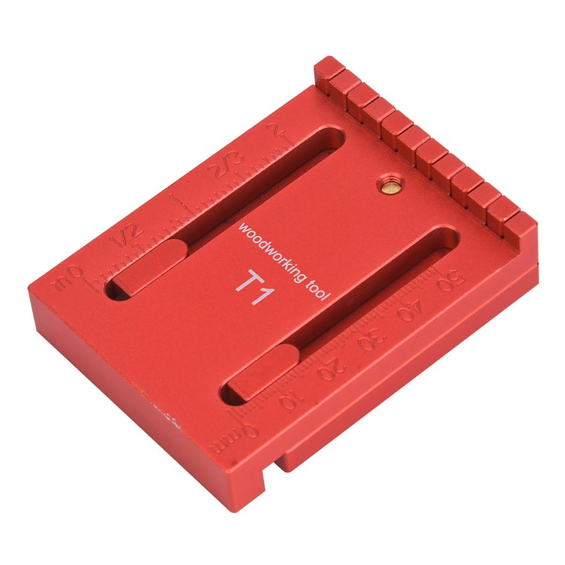 Depth Measuring Ruler Red Aluminum Alloy Brass Woodworking Measurement Tool