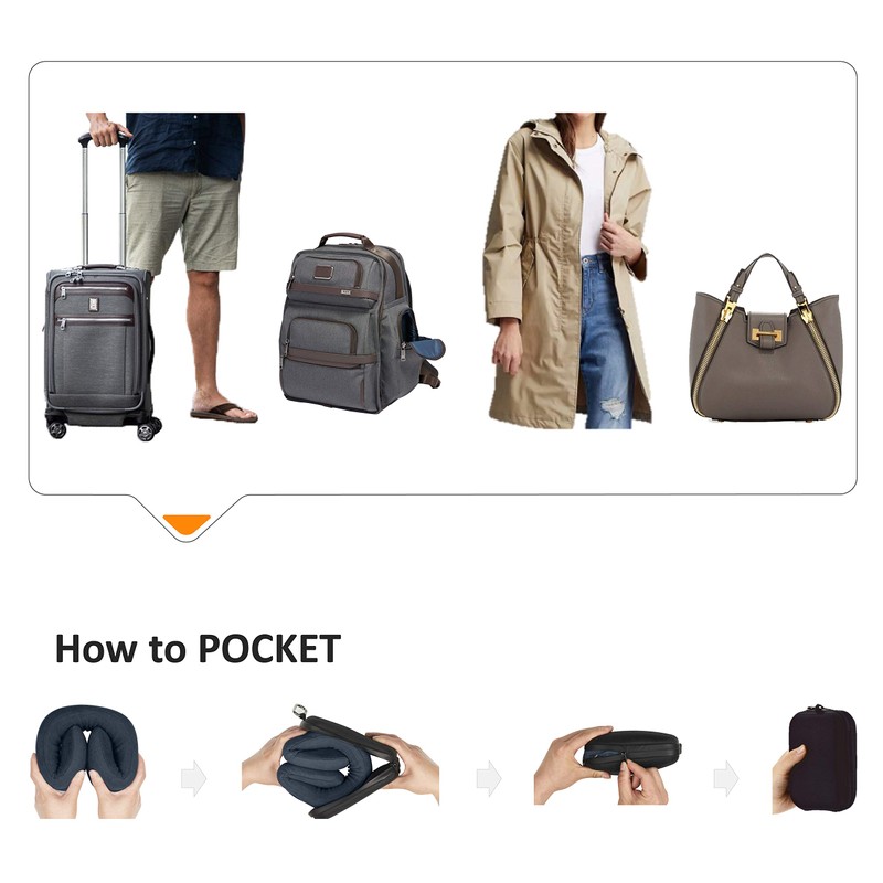 EASYNAP Pocket Air Travel Pillow Memory Foam New Formula Big