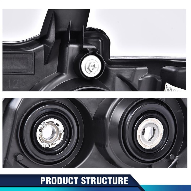 PIT66 Headlights Assembly Pair, Compatible with 2007-2014 Chevy Tahoe Suburban/2007-2013