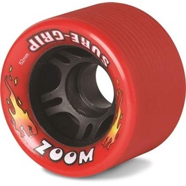 Sure-Grip Zoom Speed Roller Skate Wheels - neon/red