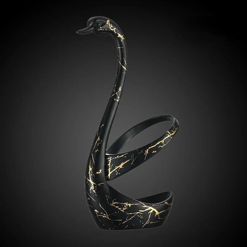 Elegant Swan Spoon and Fork Holder, Decorative Metal Cutlery Organizer