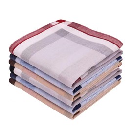 ARHAR Men's Handkerchiefs, Pack of 6 Cotton Men's Handkerchiefs, Snuff Handkerchiefs, Pocket Square, Cotton Handkerchiefs, Handkerchief, Men, 40 x 40 cm, blue