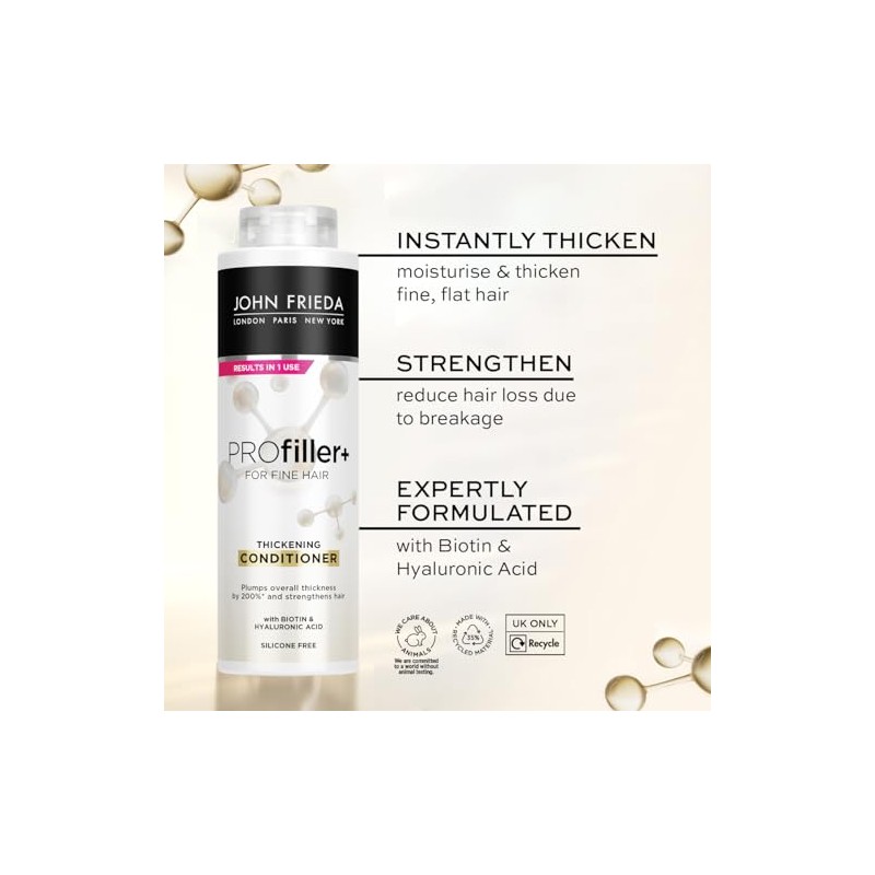 John Frieda PROfiller+ Thickening Conditioner for Thin, Fine Hair, 500ml